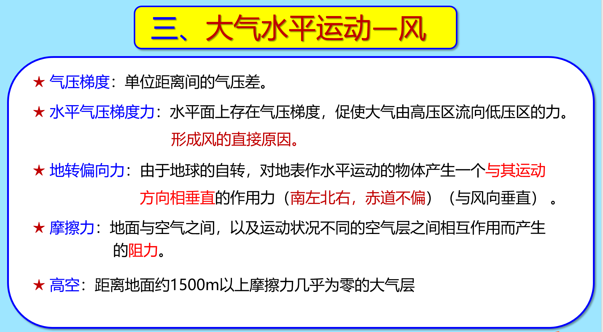 10.26大气的水平运动