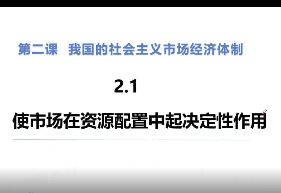 市场在资源配置中的决定作用